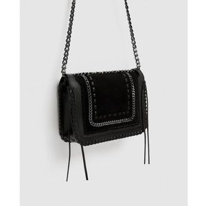 Leather crossbody chain bag